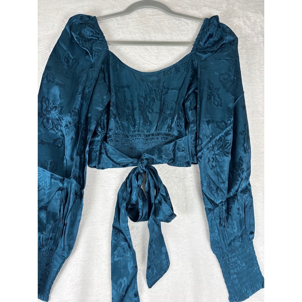 Band of The Free New XS Deep Teal Crop Top Boho Festival Whimsygoth - Picture 4 of 11